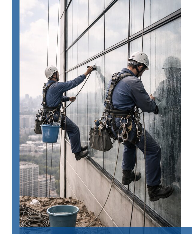 Профессиональная мойка фасадных окон альпинистами в Шуе