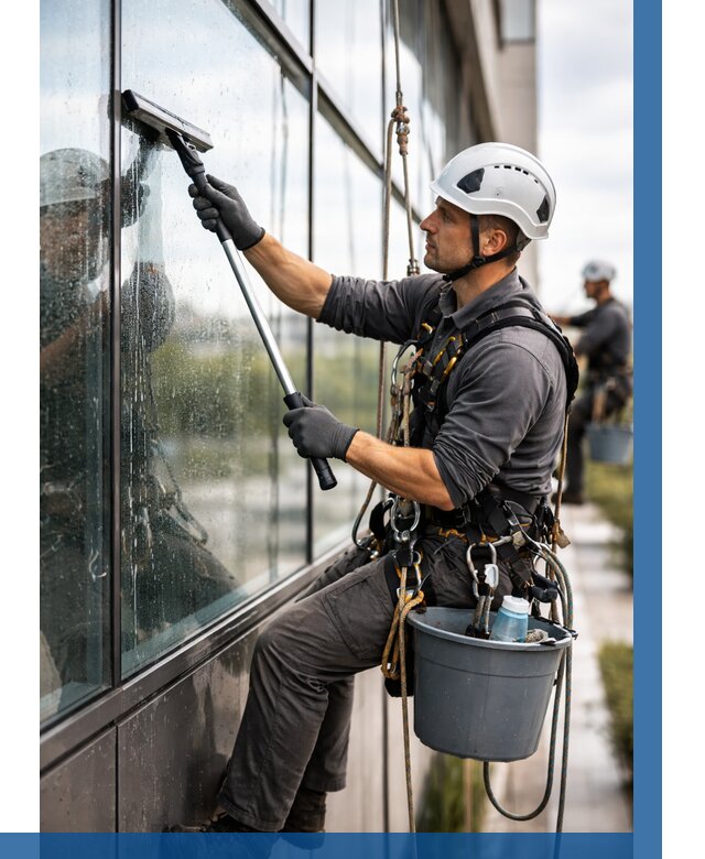 Мойка стеклянных фасадов в Шуе от 206 р. | ВЫСОТНИК-Шуя