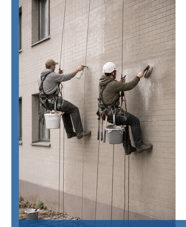 Удаление высолов с фасада зданий в Шуе без повреждений и следов