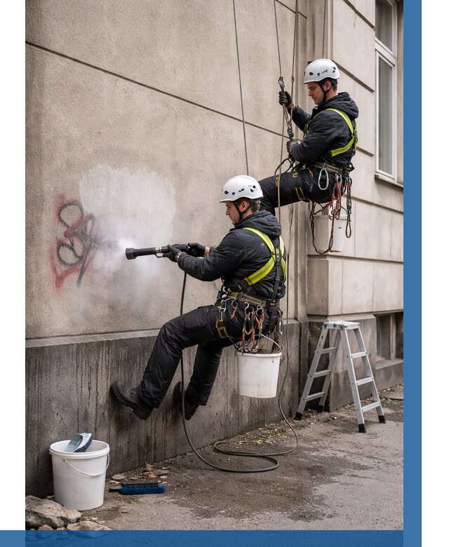 Удаление граффити с фасада в Шуе от 4626 р. | ВЫСОТНИК-Шуя