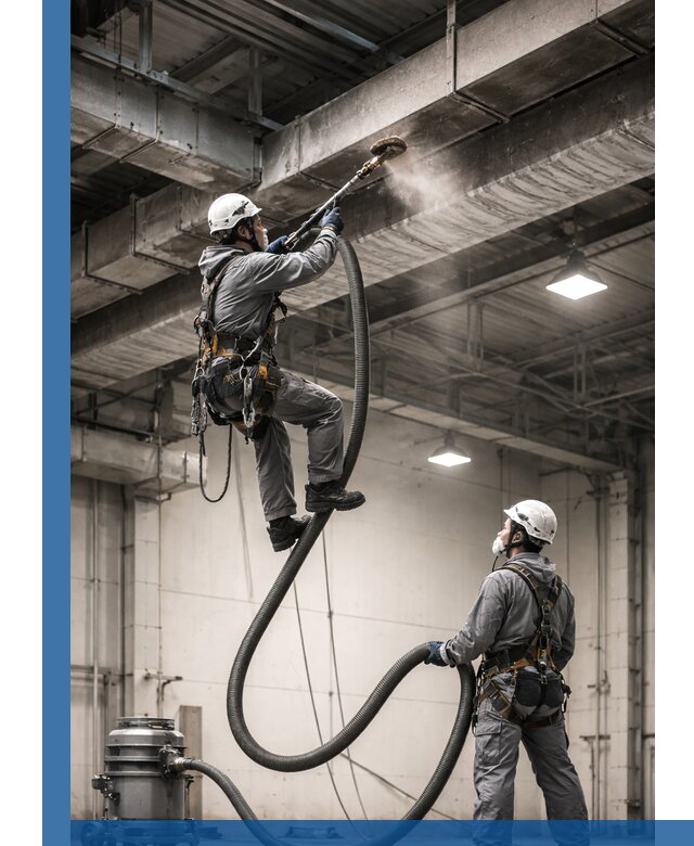 Обеспыливание потолочных конструкций в Шуе промышленным альпинизмом