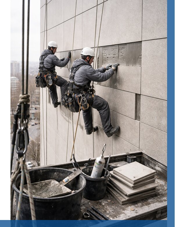 Ремонт фасада из керамогранита в Шуе от 2570 р. | ВЫСОТНИК-Шуя