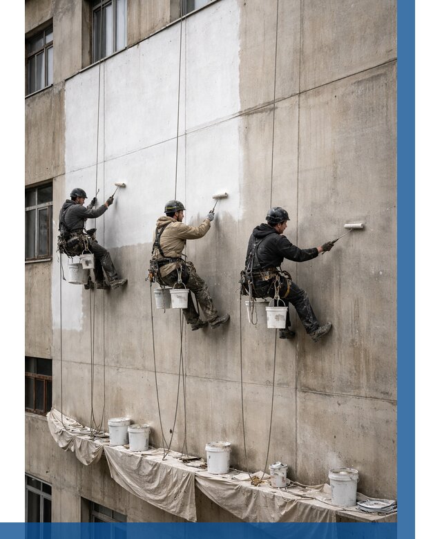 Покраска бетонного фасада в Шуе от 360 р за м2 | ВЫСОТНИК-Шуя