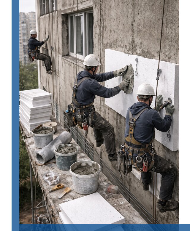 Утепление фасада пенополистиролом в Шуе под ключ