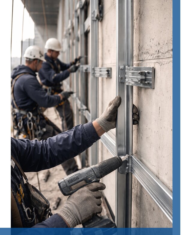 Монтаж подсистемы вентфасада в Шуе от 874 р. | ВЫСОТНИК-Шуя