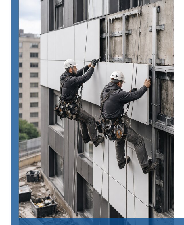 Монтаж композитных панелей фасада в Шуе под ключ