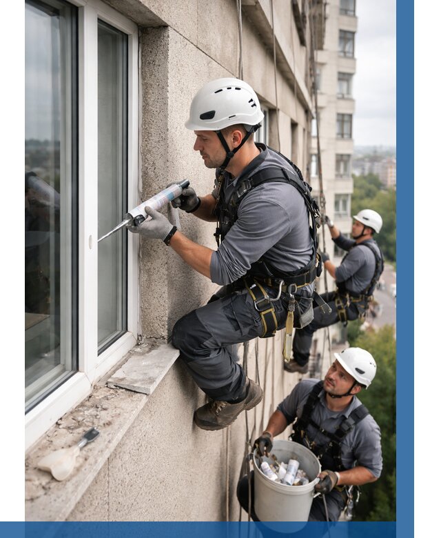 Герметизация оконных швов снаружи в Шуе от 1542 р. | ВЫСОТНИК-Шуя