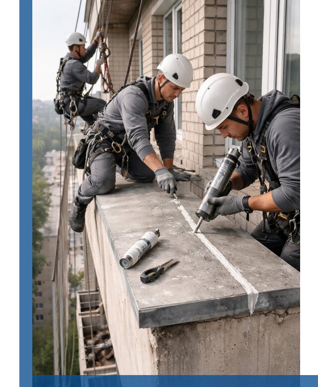 Герметизация балконного козырька в Шуе профессионально