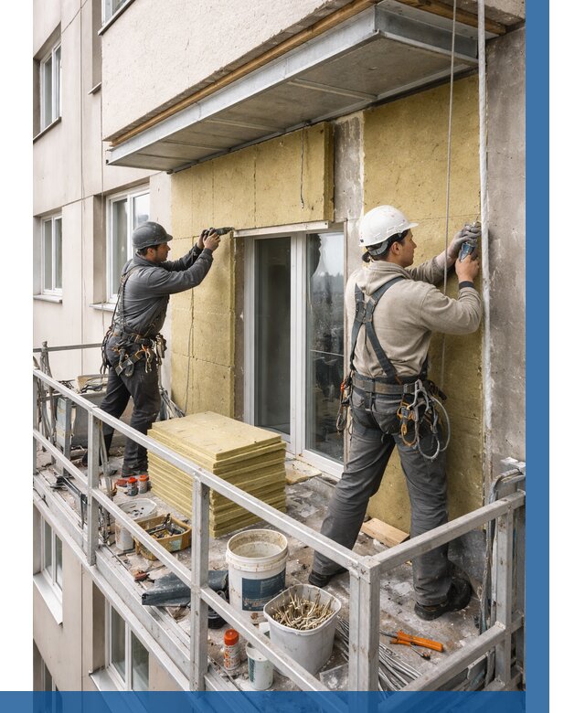 Утепление балкона снаружи в Шуе от 1645 р. под ключ ВЫСОТНИК-Шуя