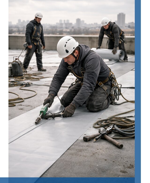 Ремонт мембранной кровли в Шуе от 1850 р./м2 | ВЫСОТНИК-Шуя