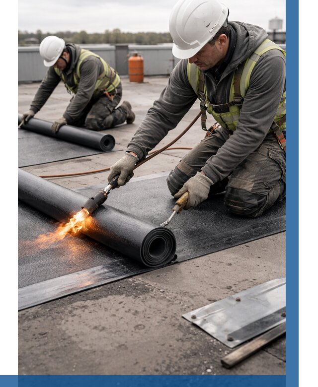 Монтаж наплавляемой кровли в Шуе от 874 р. — ВЫСОТНИК-Шуя