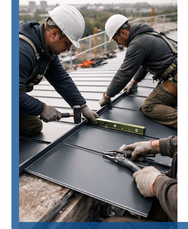 Монтаж фальцевой кровли в Шуе для промышленных зданий