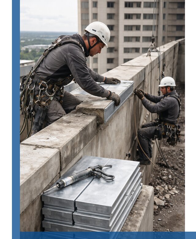 Замена парапетных крышек и установка новых в Шуе