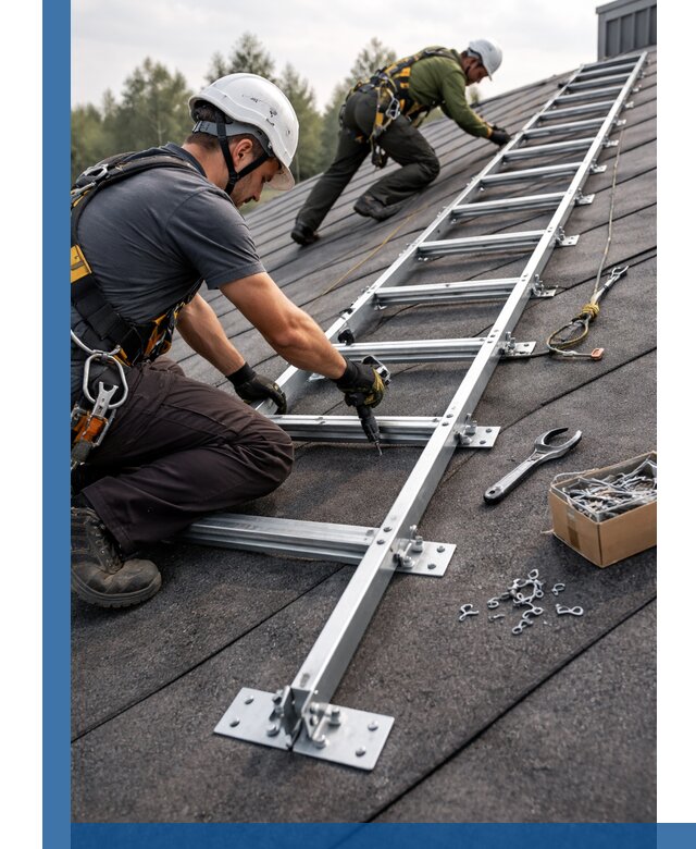Профессиональный монтаж кровельной лестницы в Шуе под ключ