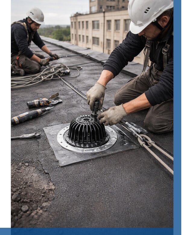 Установка водосточных воронок в Шуе цена от 3598 р. | ВЫСОТНИК-Шуя