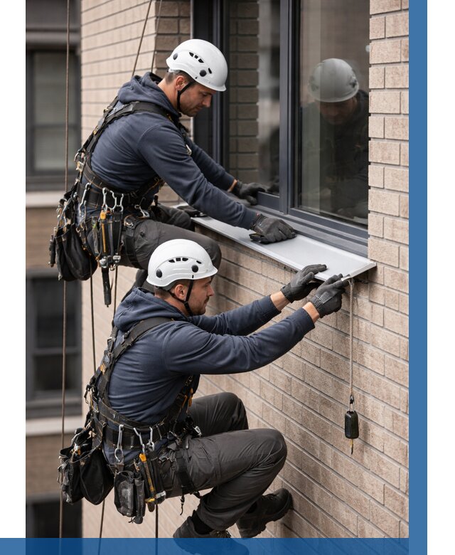 Монтаж оконных отливов под ключ в Шуе от 3598 р. | ВЫСОТНИК-Шуя