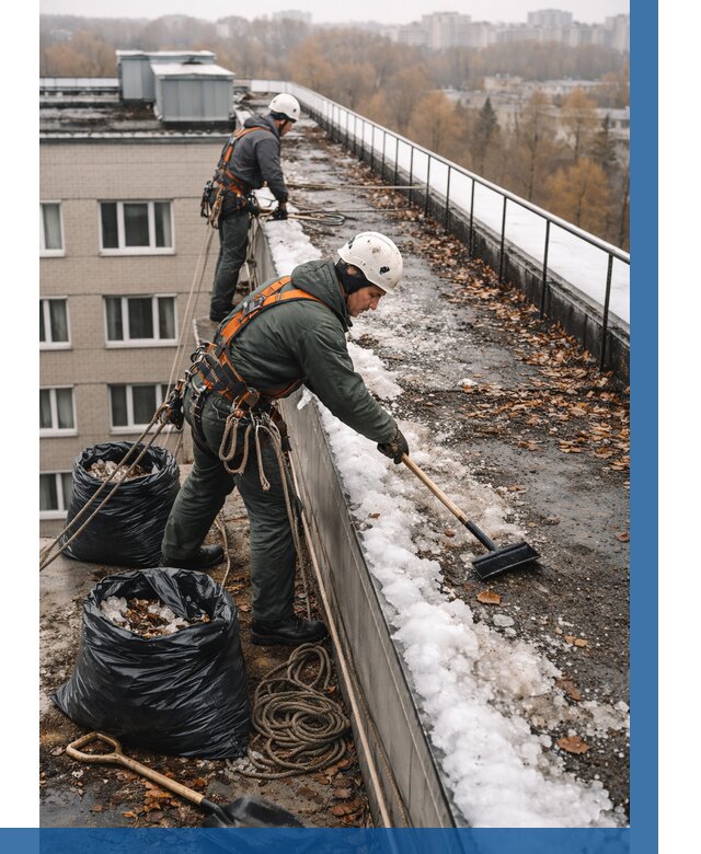 Очистка кровли по периметру в Шуе от 565 р. | ВЫСОТНИК-Шуя