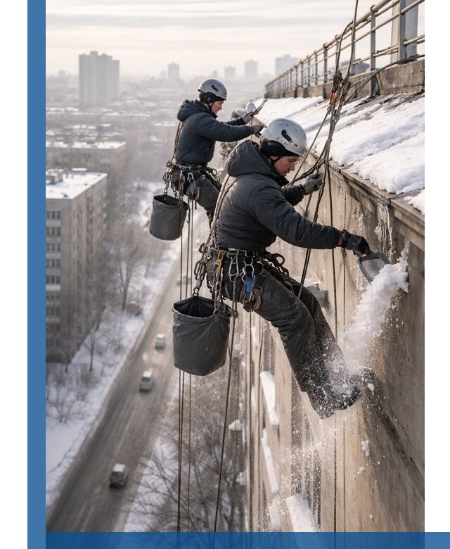 Очистка карнизов от снега в Шуе профессионально и безопасно