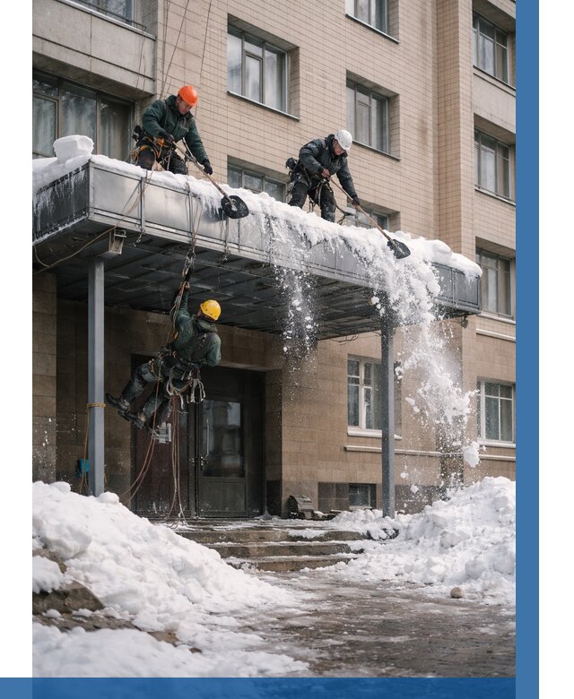 Очистка козырьков от снега в Шуе от 3598 р. | ВЫСОТНИК-Шуя