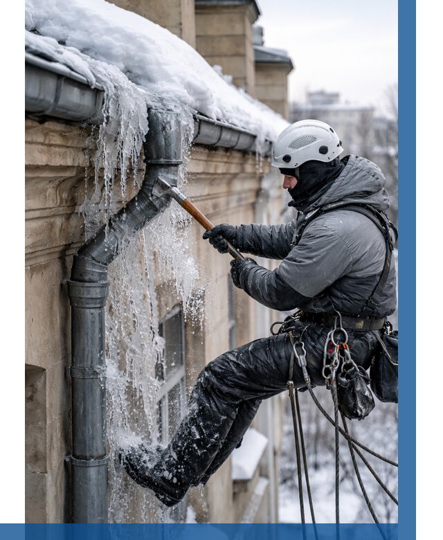 Очистка водостоков от льда в Шуе от 3598 р. | ВЫСОТНИК-Шуя