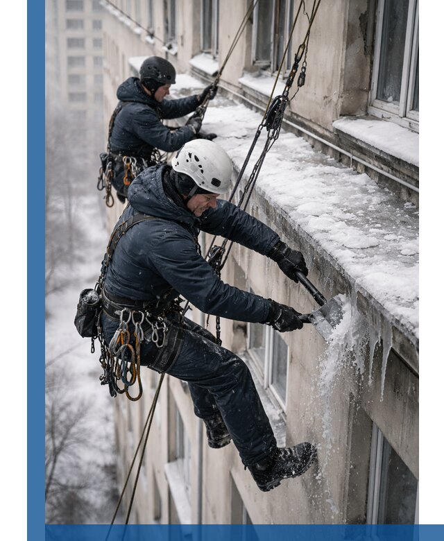 Удаление наледи и сосулек с карнизов в Шуе профессионально