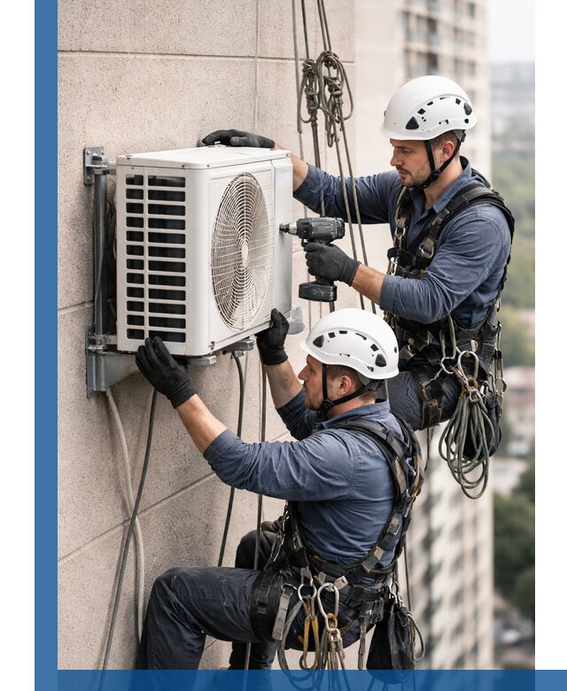 Монтаж внешнего блока кондиционера в Шуе установка и крепление