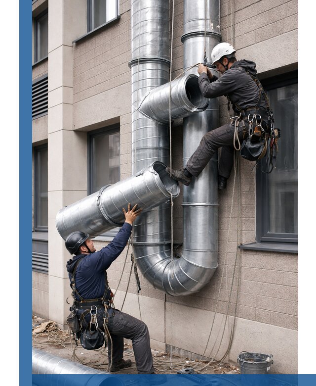 Монтаж фасадных воздуховодов в Шуе с герметизацией и крепежом