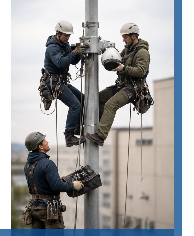 Установка видеокамер на мачте в Шуе от 8738 р. | ВЫСОТНИК-Шуя