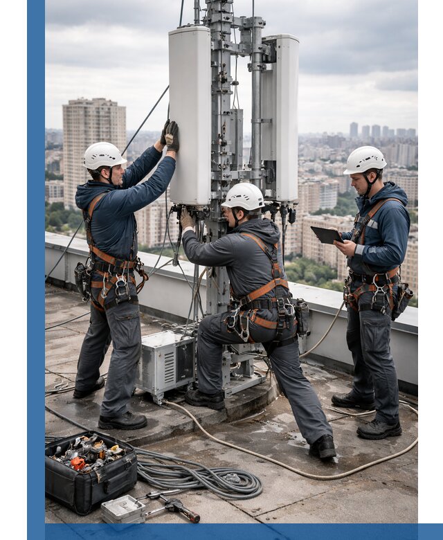 Монтаж антенн связи на крыше в Шуе с вводом в эксплуатацию