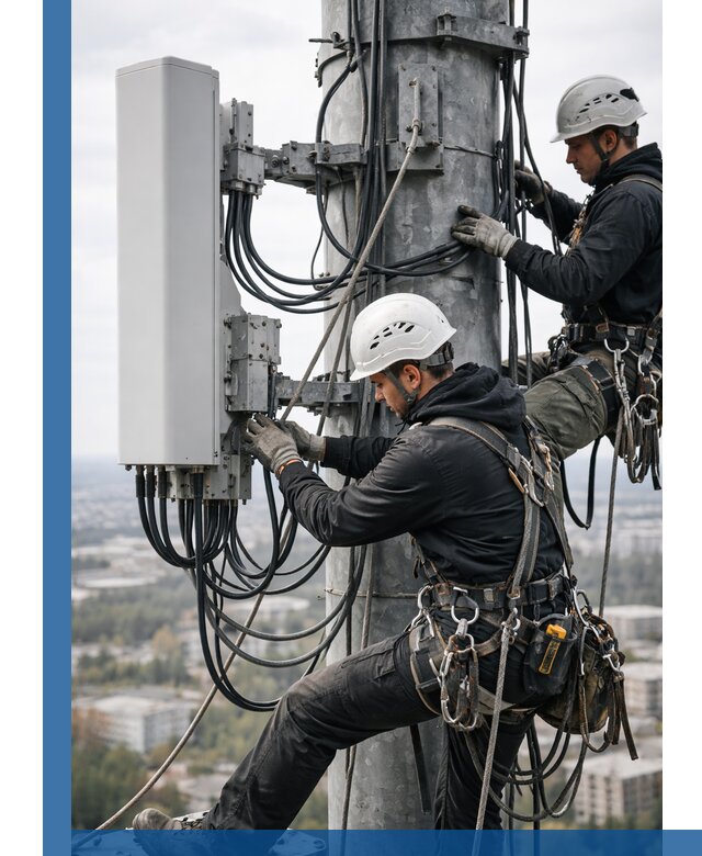 Монтаж оборудования связи на мачте в Шуе с пусконаладкой