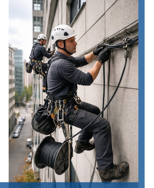 Прокладка кабеля по фасаду в Шуе от 360 р. | ВЫСОТНИК-Шуя