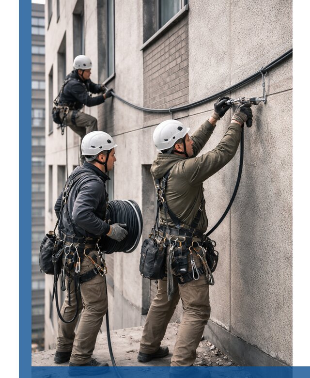 Прокладка кабеля по фасаду в Шуе, профессиональный монтаж