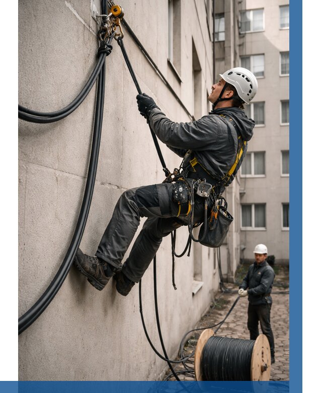 Протяжка кабеля питания на высоте в Шуе от 463 р. | ВЫСОТНИК-Шуя