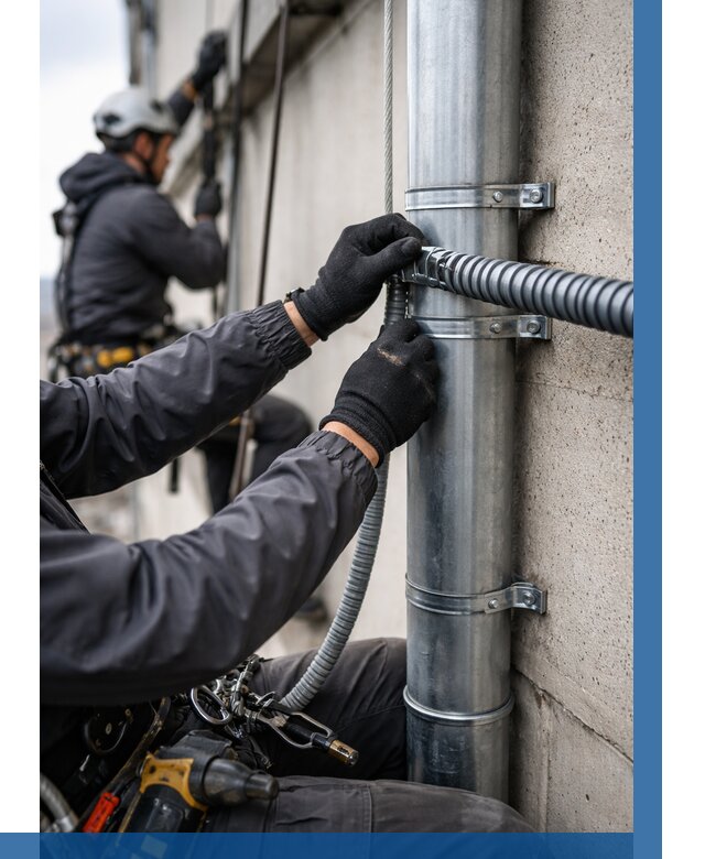 Монтаж гофры для кабеля в Шуе от 308 р. | ВЫСОТНИК-Шуя