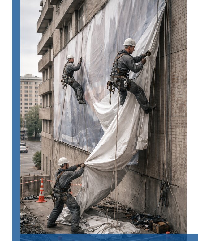 Демонтаж баннеров с фасада в Шуе оперативно и безопасно
