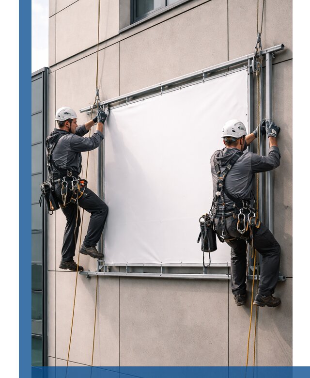 Монтаж наружной рекламной вывески в Шуе под ключ