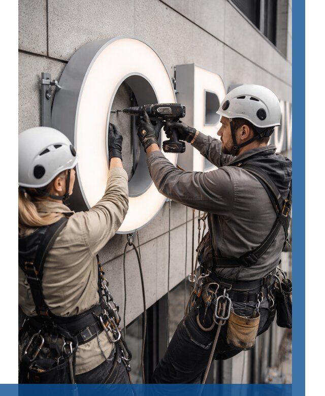 Монтаж световых букв в Шуе от 3084 р. под ключ ВЫСОТНИК-Шуя