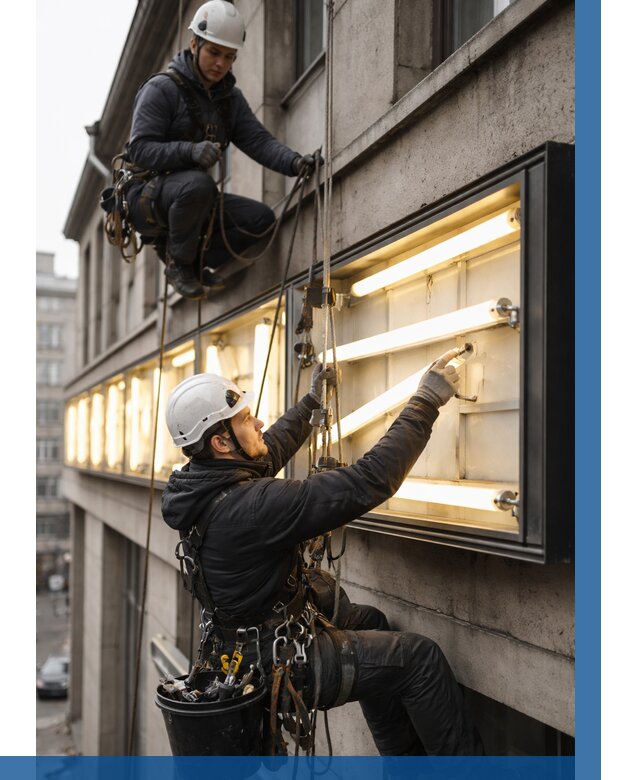 Замена ламп в вывеске в Шуе под ключ от 3598 р. | ВЫСОТНИК-Шуя