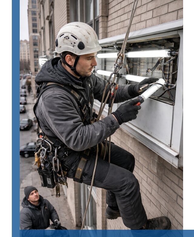 Профессиональная замена ламп в наружной вывеске в Шуе