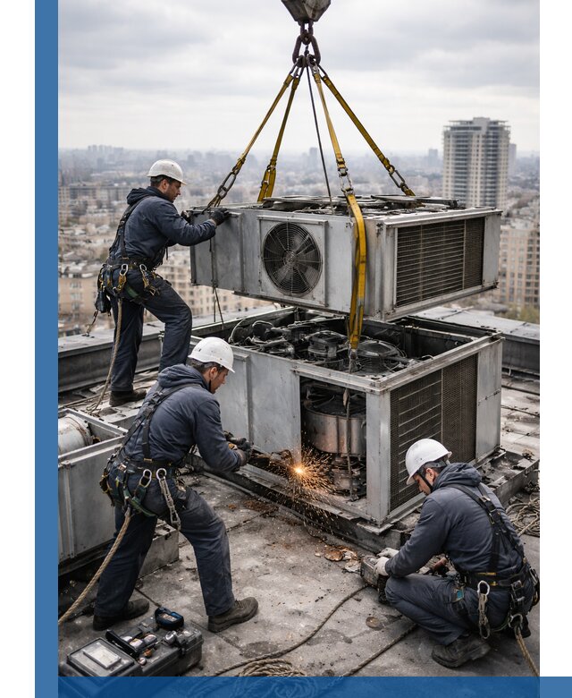 Демонтаж крышной установки в Шуе любой сложности