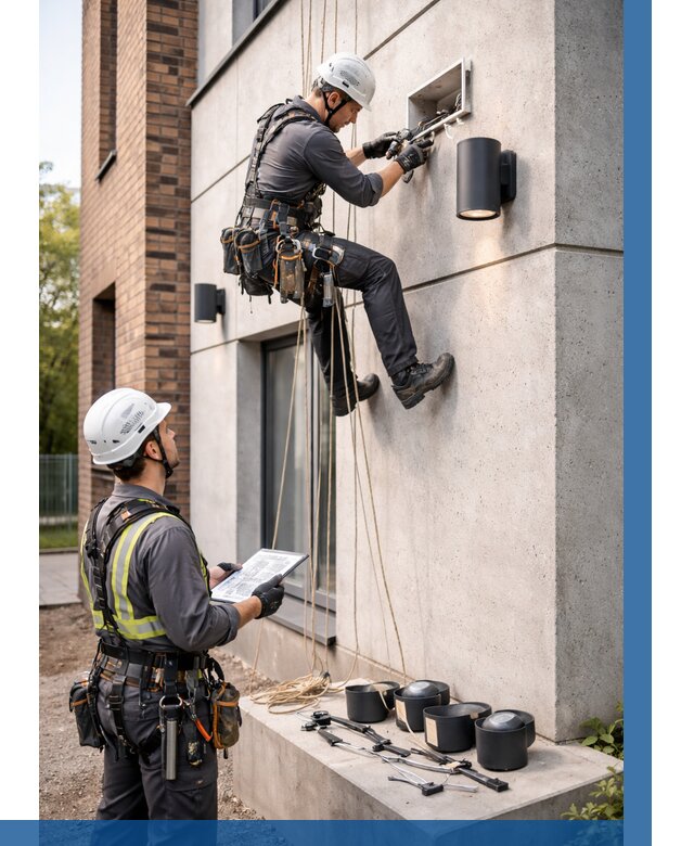 Монтаж фасадного освещения в Шуе от 2570 р. | ВЫСОТНИК-Шуя