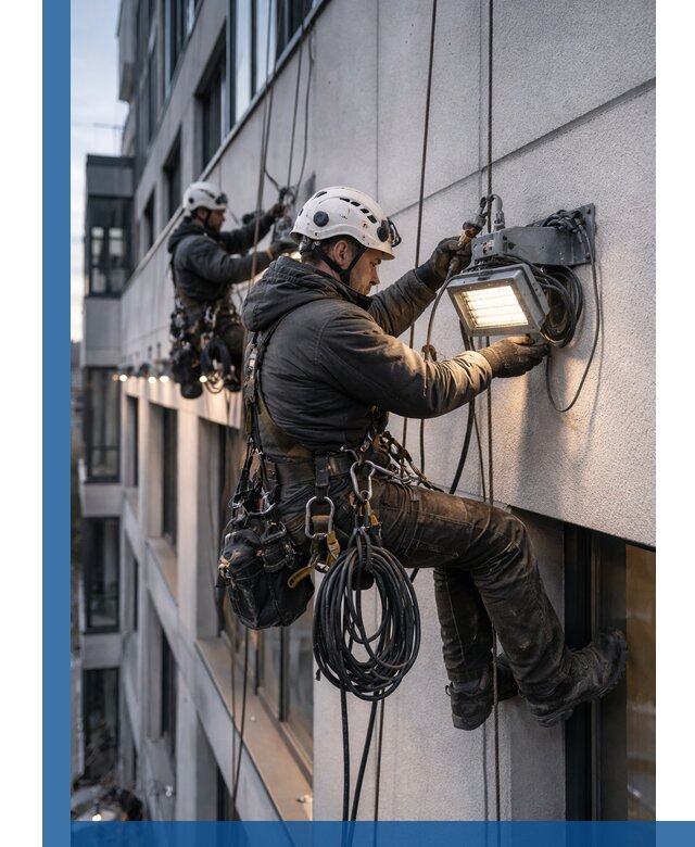 Монтаж фасадного освещения в Шуе установка и подключение