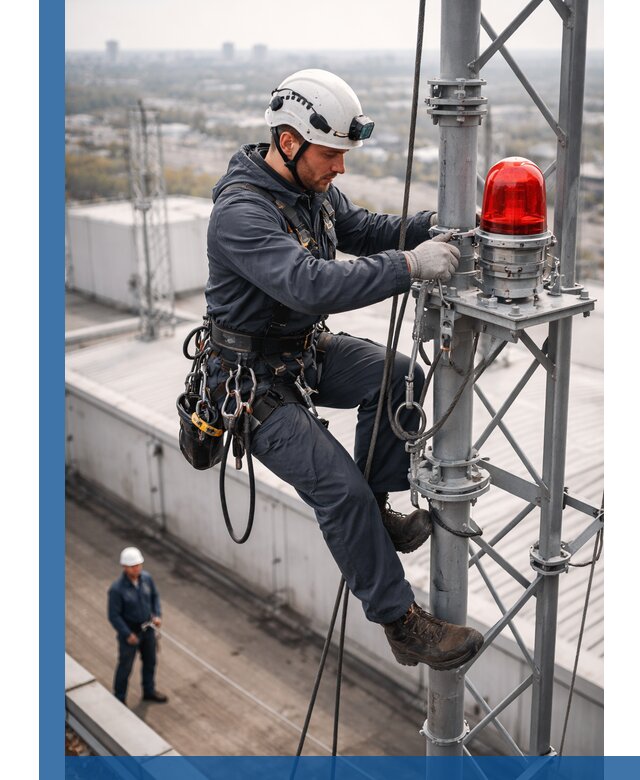 Монтаж заградительных огней и обслуживание объектов в Шуе