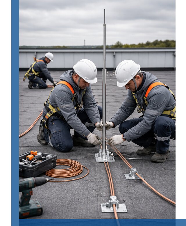 Монтаж молниезащиты на кровле в Шуе под ключ с гарантией