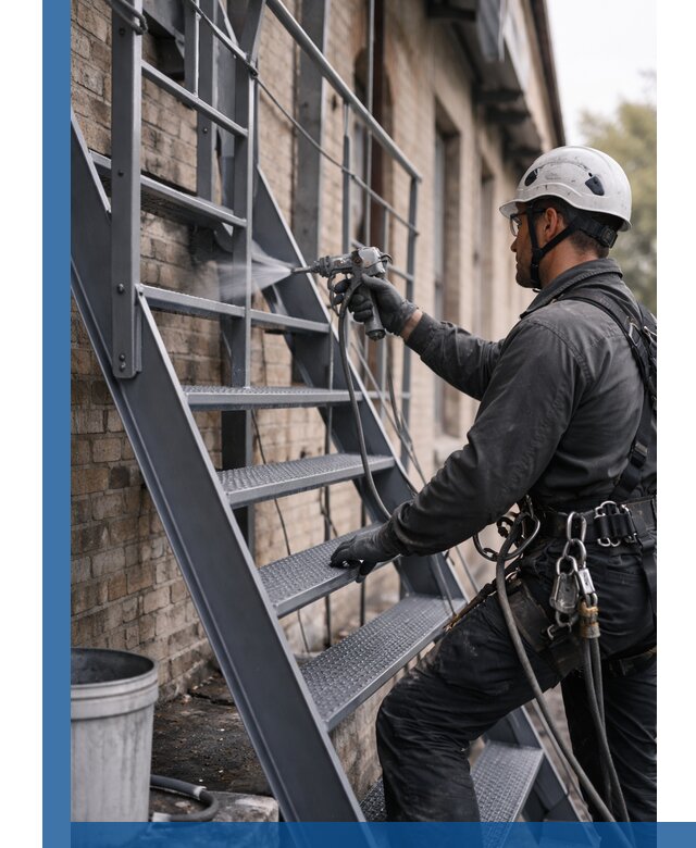 Покраска и антикоррозионная защита пожарных лестниц в Шуе