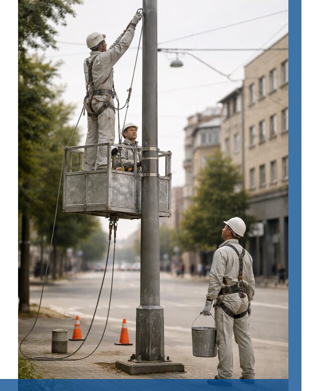 Покраска опор освещения в Шуе от 5140 р. | ВЫСОТНИК-Шуя