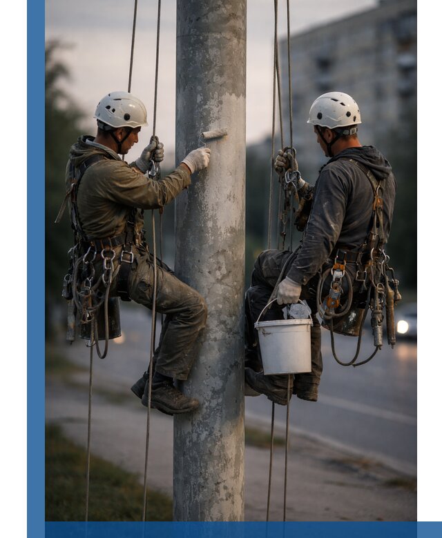 Покраска опор освещения и антикоррозийная защита в Шуе