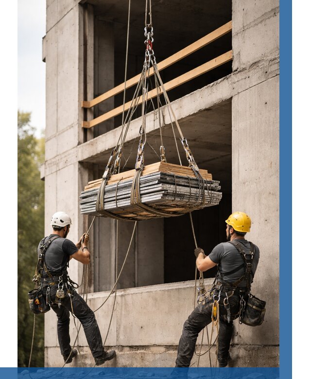 Подъем материала на этаж веревками в Шуе от 1542 р. | ВЫСОТНИК-Шуя