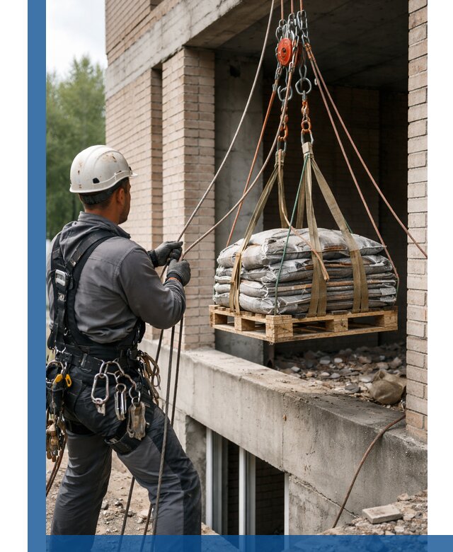 Подъем материалов на этаж веревками в Шуе оперативно