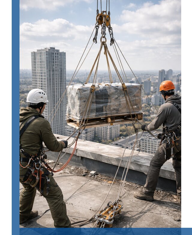Подъем и монтаж крупногабаритных грузов на крышу в Шуе
